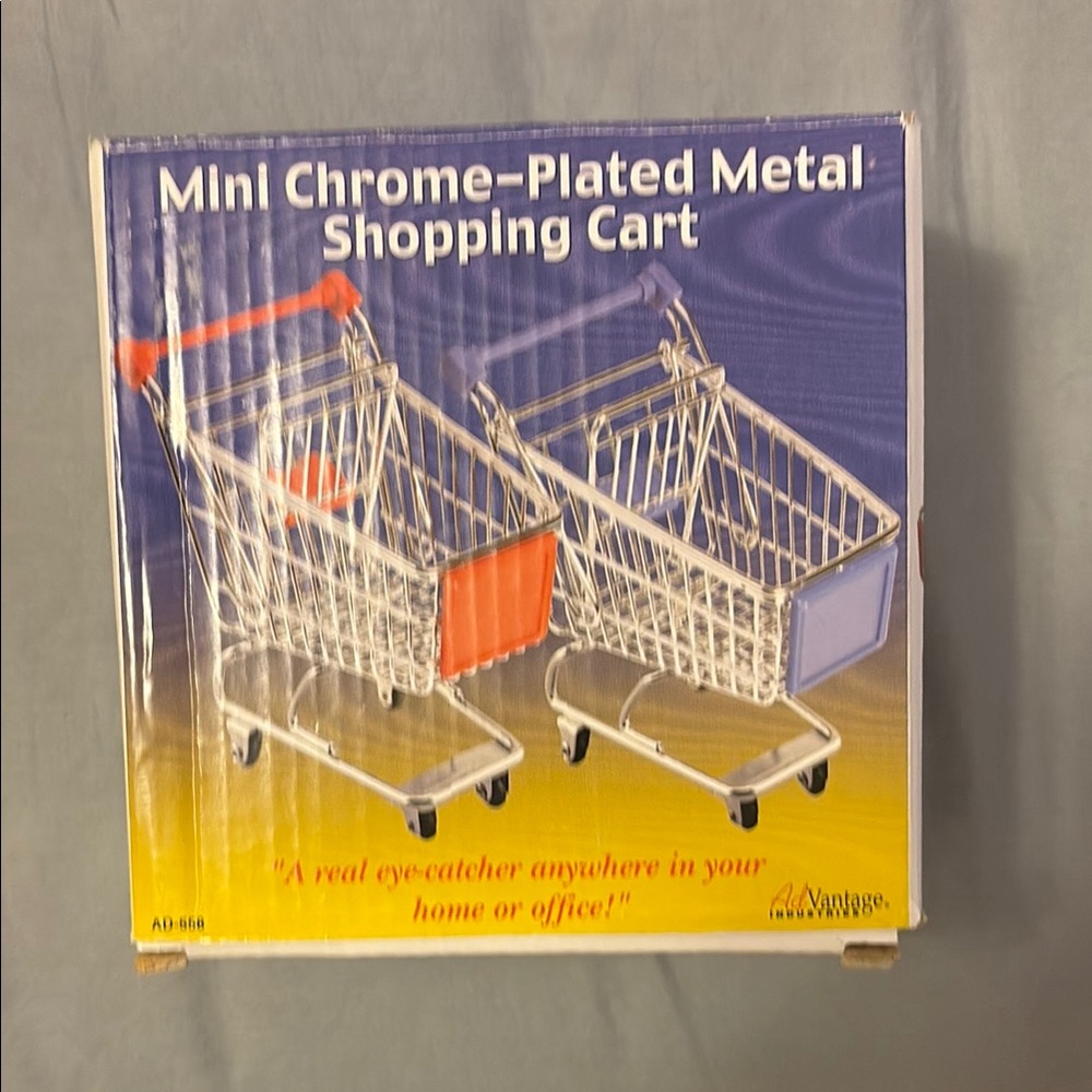 Wegmans Mini Chrome-Plated Metal Shopping Cart